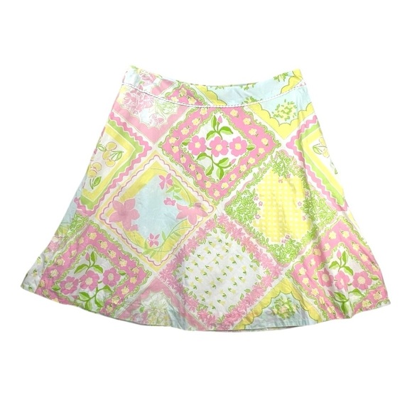 Lilly Pulitzer Multi Color Floral Design A-Line Skirt In Size 8 - Picture 1 of 5